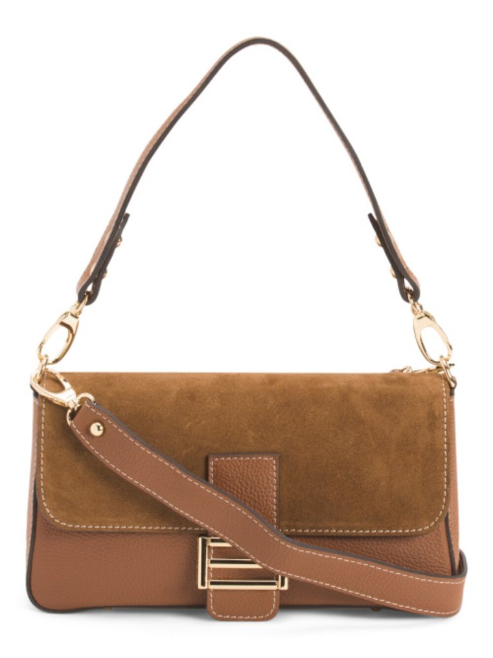 DIVINA FIRENZE Made In Italy Leather Flap Shoulder Bag - Picture 1 of 4